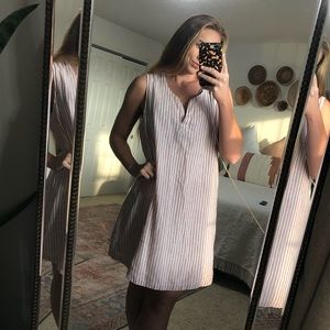 Beachlunchlounge Collection Red/Pink & White Striped Linen Dress